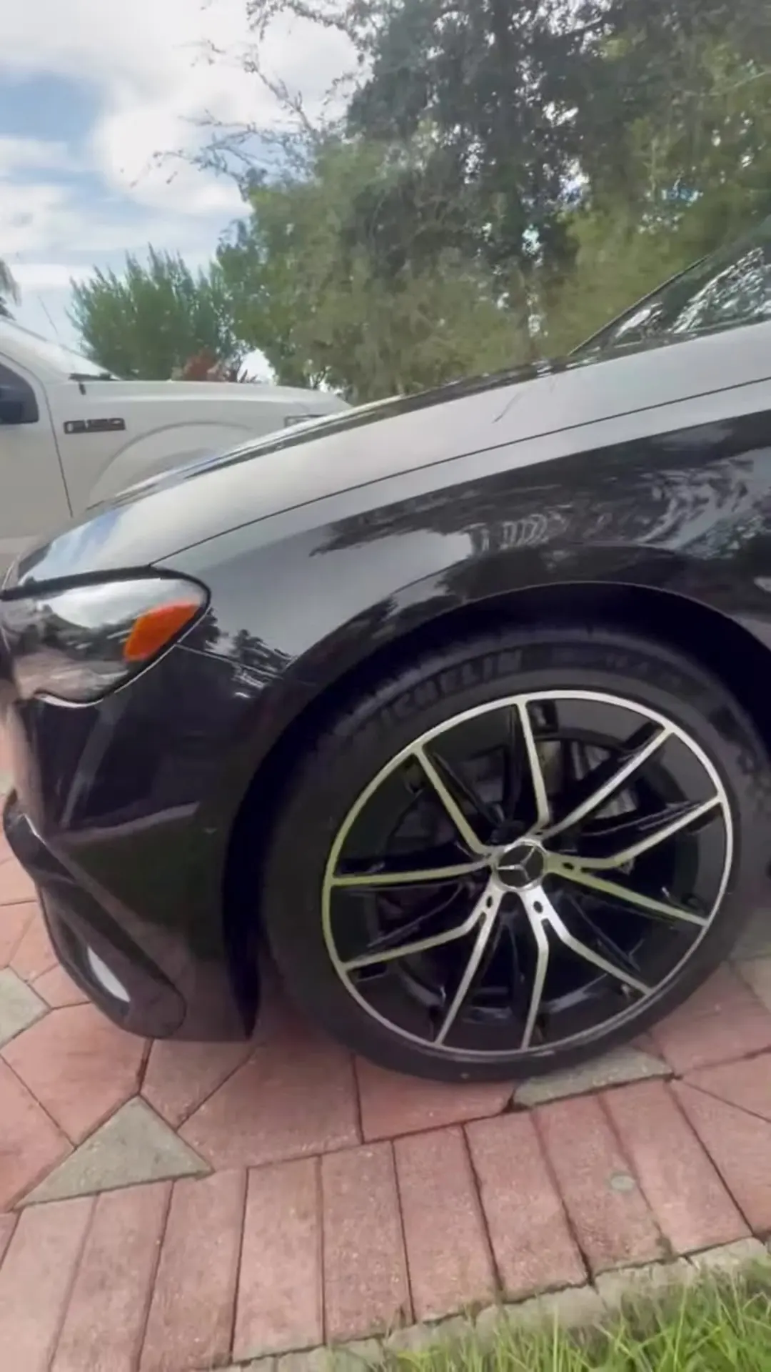 Mercedes-AMG wheel and tire after cleaning